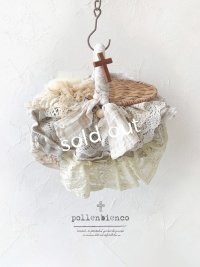 pollenbienco／アンティークレースのカバーバスケット