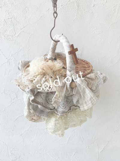 画像7: pollenbienco／アンティークレースのカバーバスケット