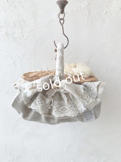 画像5: pollenbienco／アンティークレースのカバーバスケット