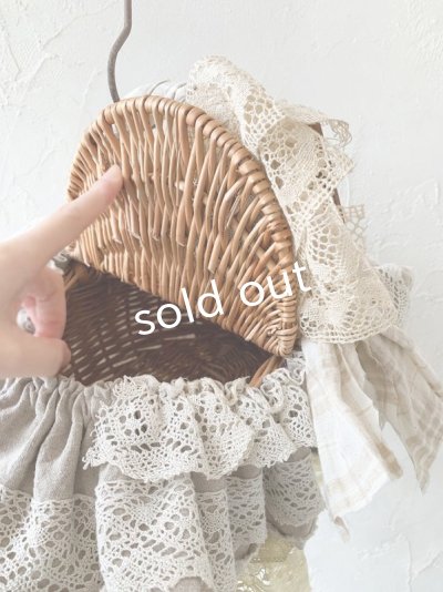画像9: pollenbienco／アンティークレースのカバーバスケット