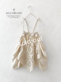 pollenbienco／アンティークレースのキャミジレ・生成り