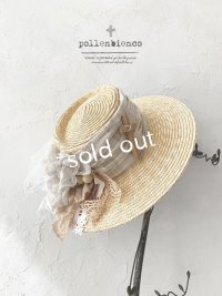 pollenbienco／アンティークレースの帽子・B