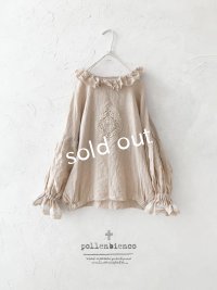 pollenbienco／アンティークレースのラッフルプルオーバー