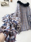 画像5: MARCHE' DE SOEUR／ラッフルバルーンプルオーバー・ブルーチェック (5)