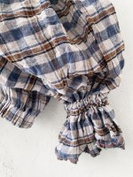 画像4: MARCHE' DE SOEUR／ラッフルバルーンプルオーバー・ブルーチェック (4)
