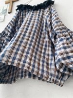 画像7: MARCHE' DE SOEUR／ラッフルバルーンプルオーバー・ブルーチェック (7)