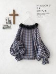 画像1: MARCHE' DE SOEUR／ラッフルバルーンプルオーバー・ブルーチェック (1)
