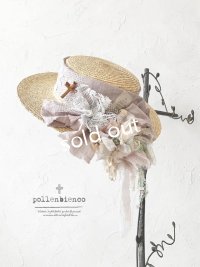 pollenbienco／アンティークレースの帽子・C