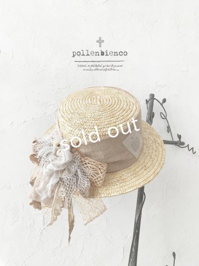 画像1: pollenbienco／アンティークレースの帽子・A