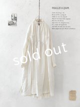 HALLELUJAH／1890's Bourgeron 羊飼いシャツワンピース・off-white