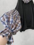 画像6: MARCHE' DE SOEUR／ラッフルバルーンプルオーバー・黒×ブルーチェック (6)