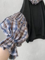 画像6: MARCHE' DE SOEUR／ラッフルバルーンプルオーバー・黒×ブルーチェック (6)