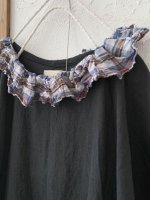 画像3: MARCHE' DE SOEUR／ラッフルバルーンプルオーバー・黒×ブルーチェック (3)