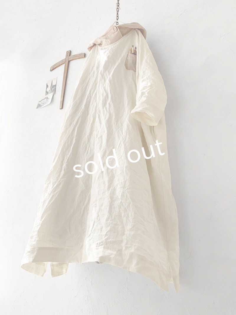 画像6: MARCHE' DE SOEUR／フードワンピース・オフ×ベージュ (6)