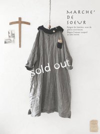 MARCHE' DE SOEUR／フードワンピース・杢ブラック×黒