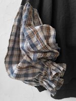 画像4: MARCHE' DE SOEUR／ラッフルバルーンプルオーバー・黒×ブルーチェック (4)