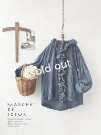 MARCHE' DE SOEUR／フローフリルブラウス・ダンガリー