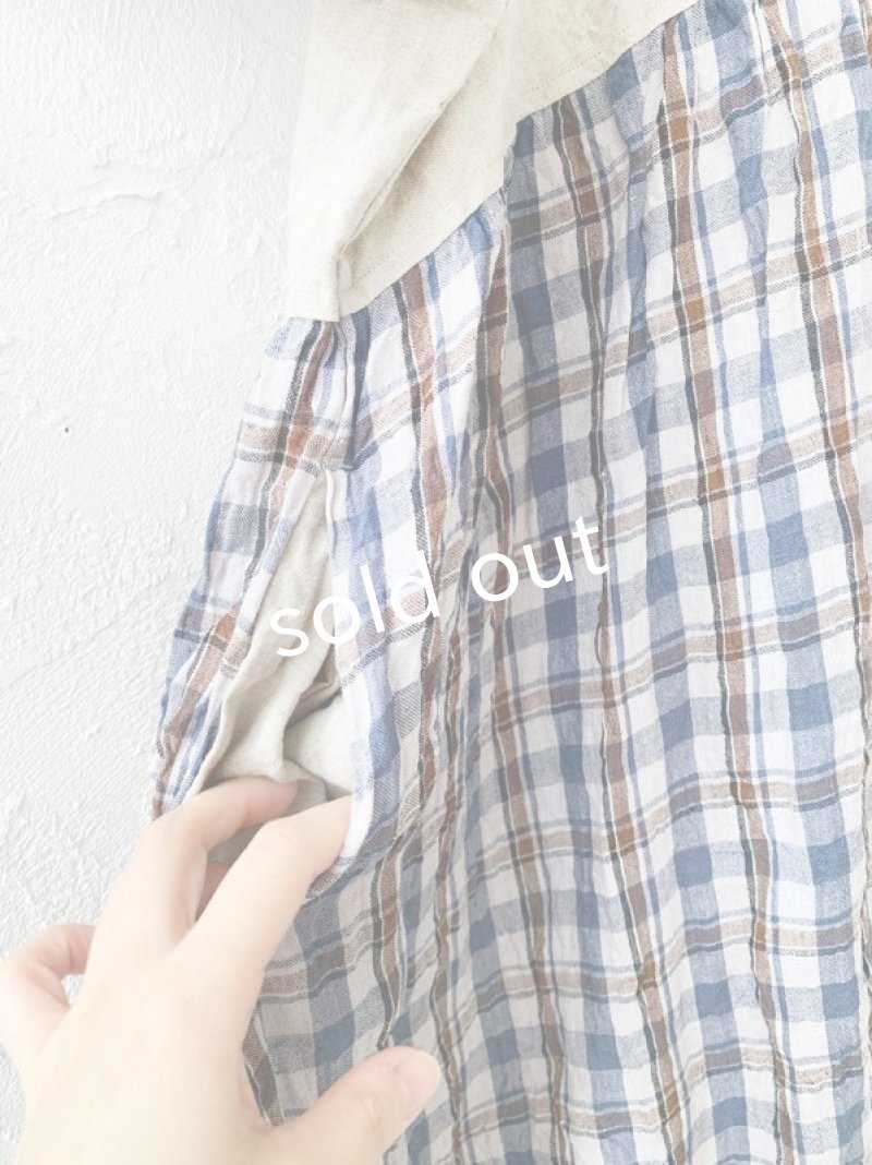 画像5: MARCHE' DE SOEUR／ポケットワンピース・生成り×チェック (5)