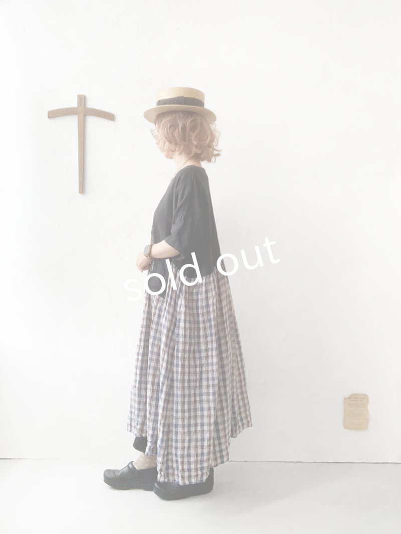 画像11: MARCHE' DE SOEUR／ポケットワンピース・黒×チェック (11)