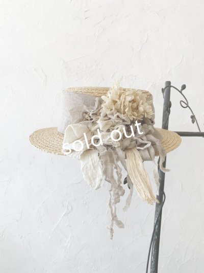 画像6: pollenbienco／プリザーブドフラワーの帽子・ナチュラル