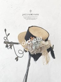 pollenbienco／プリザーブドフラワーの帽子・黒