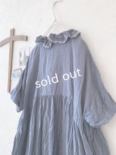 画像11: MARCHE' DE SOEUR／フローフリルワンピース・遠州織ブルー