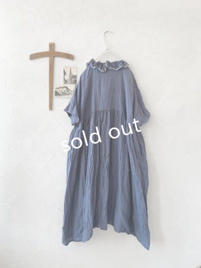 画像10: MARCHE' DE SOEUR／フローフリルワンピース・遠州織ブルー