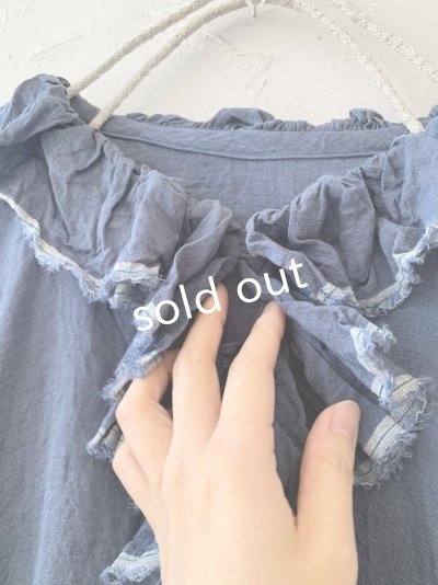 画像3: MARCHE' DE SOEUR／フローフリルワンピース・遠州織ブルー