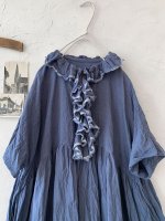 画像2: MARCHE' DE SOEUR／フローフリルワンピース・遠州織ブルー (2)