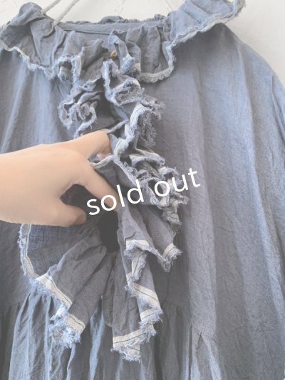 画像4: MARCHE' DE SOEUR／フローフリルワンピース・遠州織ブルー