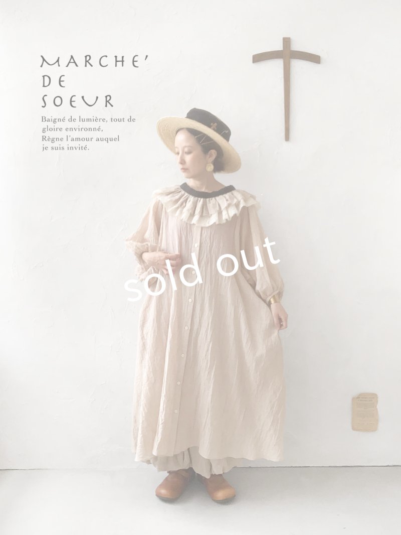 画像12: MARCHE' DE SOEUR／付け襟つき２wayワンピース・紅茶 (12)