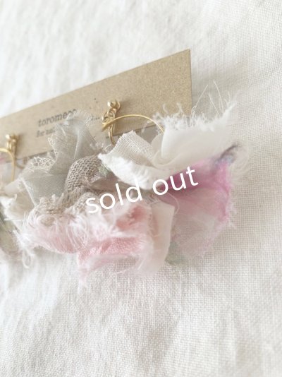 画像4: toromeco／裂き布フープイヤリングpetals