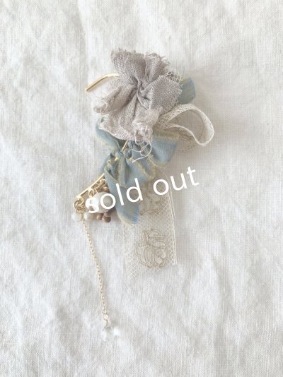 画像7: toromeco/コットンシルクのイヤーフック・antique blue