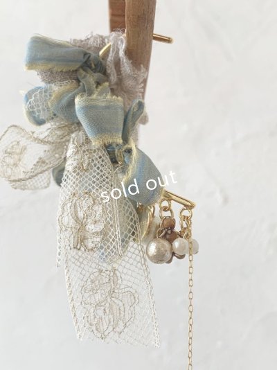 画像2: toromeco／コットンシルクのイヤーフック・antique blue