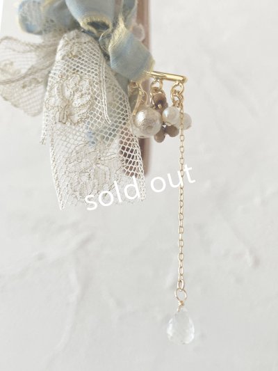 画像3: toromeco/コットンシルクのイヤーフック・antique blue