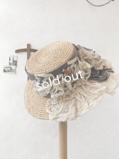 画像6: pollenbienco/アンティークレースの帽子・C