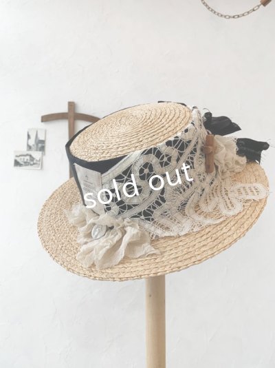 画像6: pollenbienco／アンティークレースの帽子・E