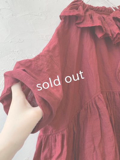 画像3: MARCHE' DE SOEUR／大きなラッフル襟プルオーバー・ファナージュダークレッド