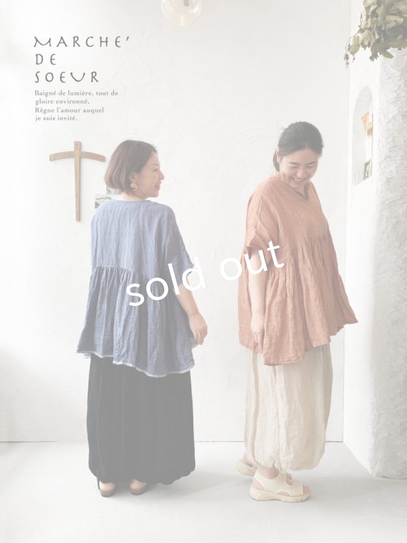 画像9: MARCHE' DE SOEUR／ギャザープルオーバー・遠州織ブラッドオレンジ (9)