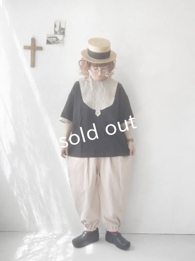 画像10: je suis comme je suis/ビブカラーブラウス・黒