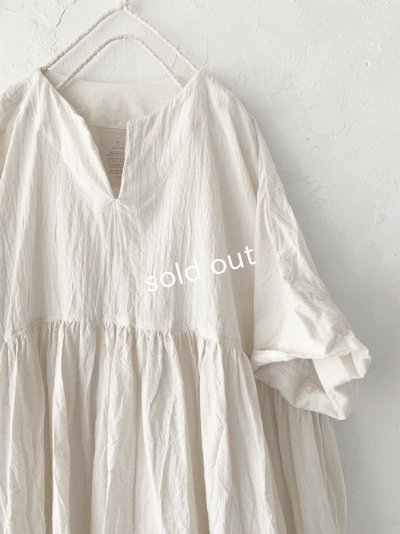 画像2: MARCHE' DE SOEUR/ ギャザープルオーバー・ハーフリネンアイボリー