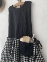 画像2: MARCHE' DE SOEUR／バッククロスワンピース・黒ギンガム (2)