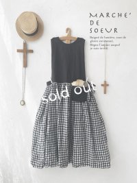MARCHE' DE SOEUR／バッククロスワンピース・黒ギンガム