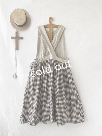 画像7: MARCHE' DE SOEUR／バッククロスワンピース・チョコギンガム