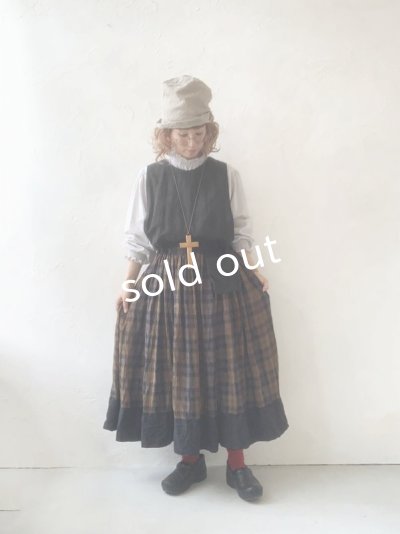 画像12: MARCHE' DE SOEUR／バッククロスワンピース・カーキチェック