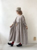 画像10: MARCHE' DE SOEUR／長袖ギャザーワンピース・チョコギンガム (10)