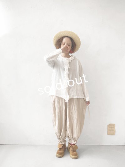 画像8: MARCHE' DE SOEUR/ ギャザーパンツ・ハーフリネンアイボリー