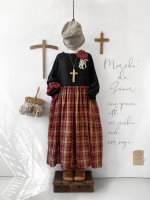 画像1: MARCHE' DE SOEUR／３点setギャザーワンピース・黒×赤チェック (1)