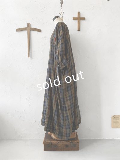 画像8: MARCHE' DE SOEUR／シンプルワンピース・カーキチェック