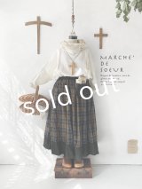 MARCHE' DE SOEUR／種蒔きポケットスカート・カーキチェック